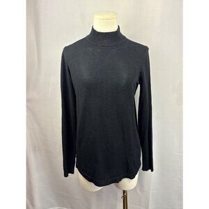 Charter Club Black Turtleneck Sweater Small Rayon & Nylon Womens